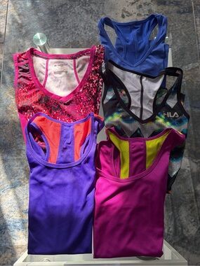 Women's Multicolor & Black Assorted Racerback Sports tops Pack
